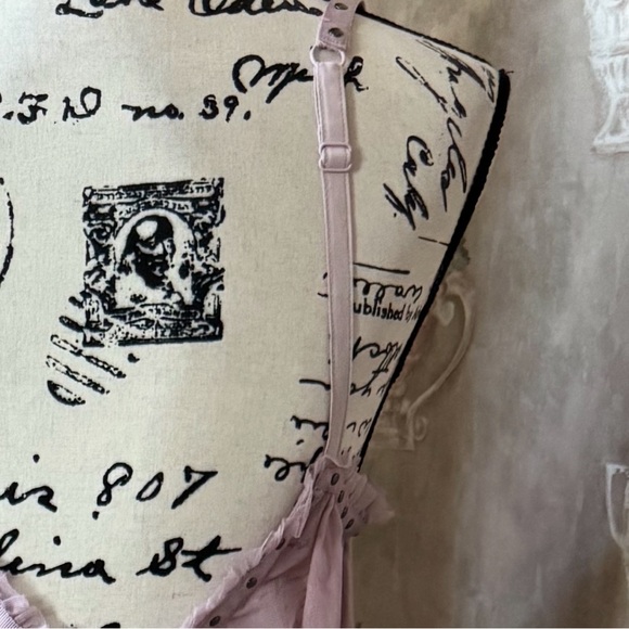 FREE PEOPLE NIGHT OUT SLEEVELESS TULLE MAXI SLIP DRESS SMALL MEDIUM PALE PINK - Picture 7 of 9